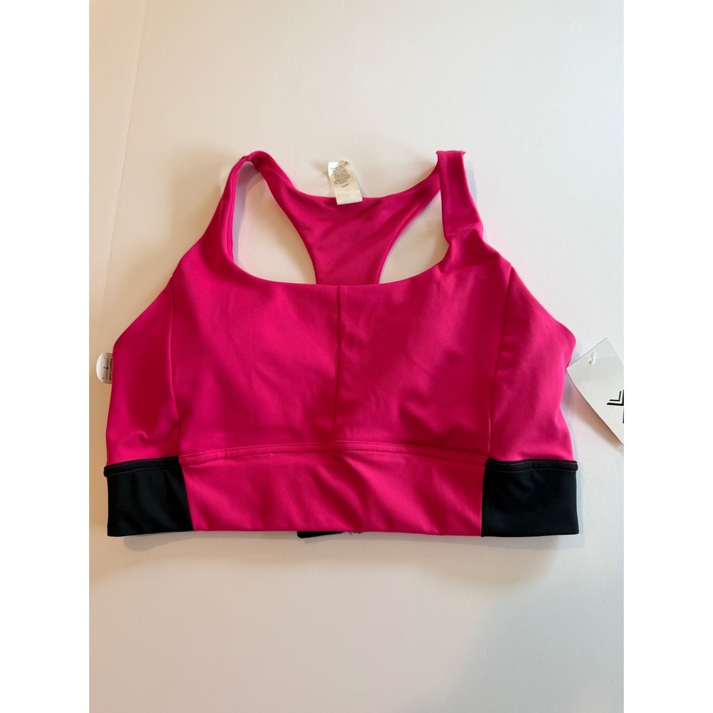 Xersion Move Sports Bra Pink Power High Impact Racerback XL NWT‎
